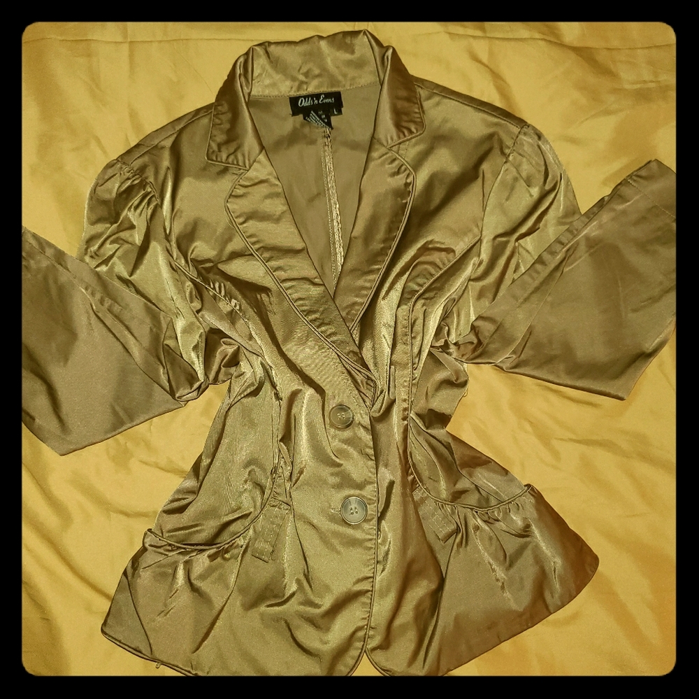 Taupe Satin Dress Jacket